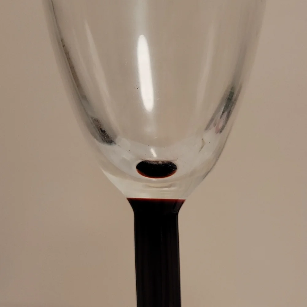 Set of 4 Crystal Red Stemmed Wine Glasses
